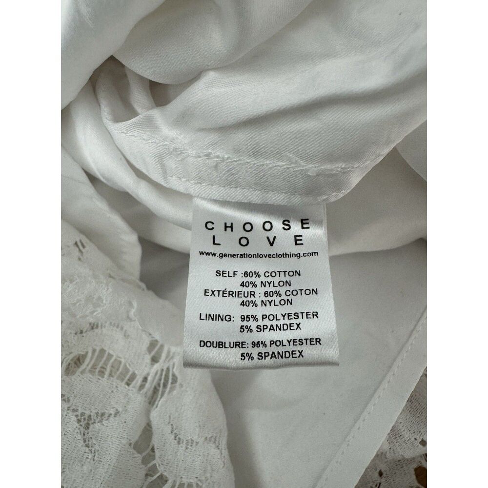 Generation Love White Lace Midi Dress V-Neck Long Sleeve Bridal XS New - Picture 12 of 13
